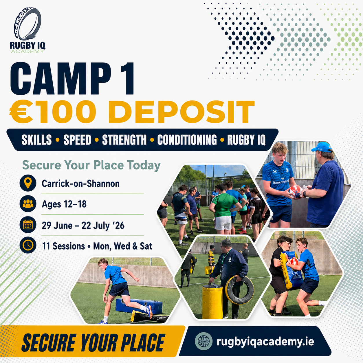 Teen Summer Rugby Camp & Flexible Pass — €100 Deposit