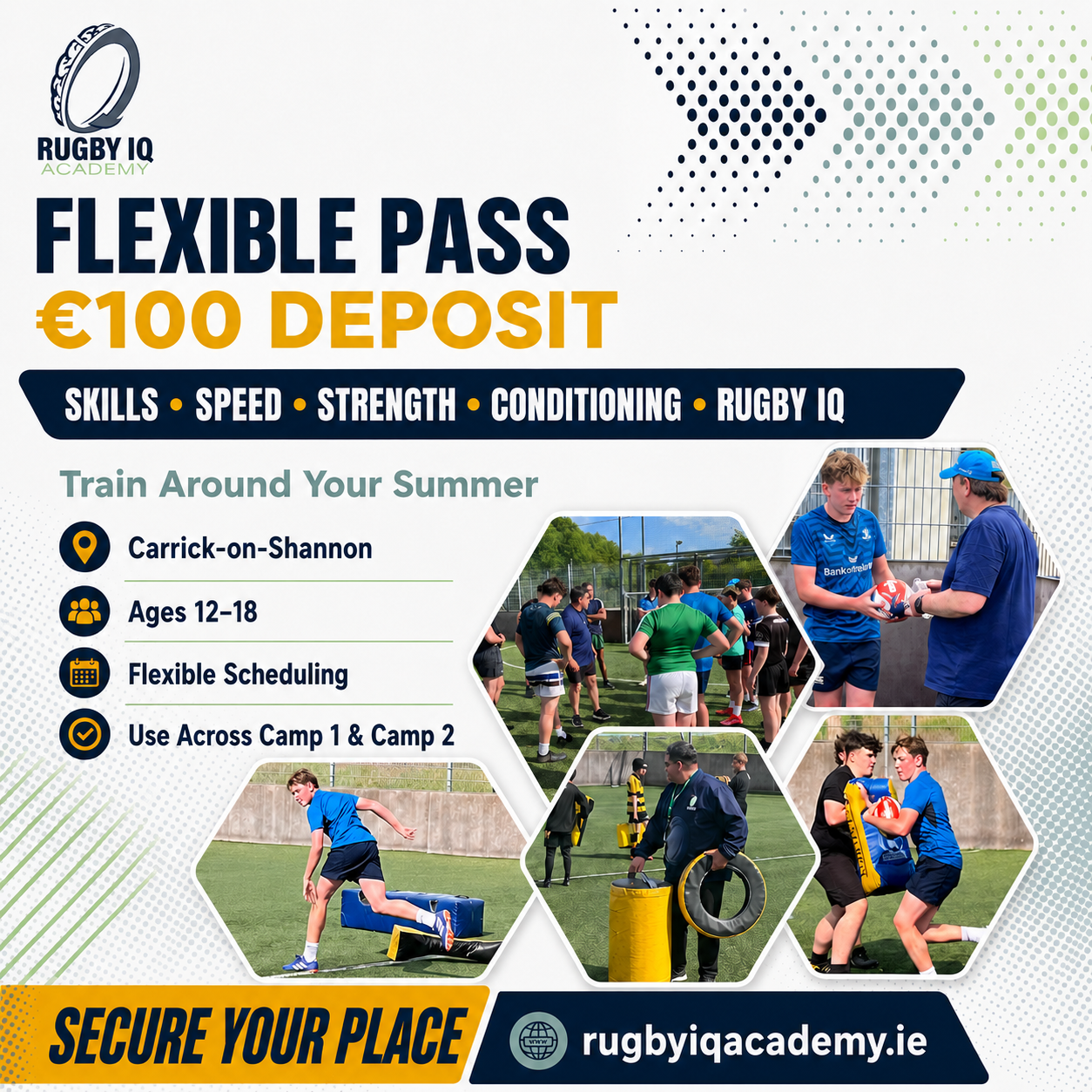 Teen Summer Rugby Camp & Flexible Pass — €100 Deposit